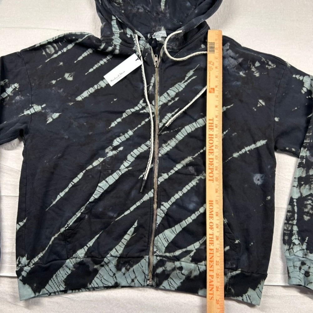 Michael Stars Hoodie Womens XL Full Zip Naomi Double Dye Midnight Blue Black - Picture 9 of 10